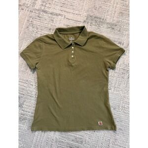 Carhartt for Women Polo Shirt Olive Green Short Sleeve Work Casual Top